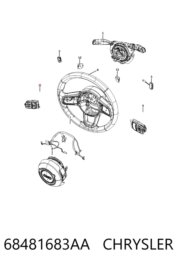 Módulo de interruptores del volante 68481683AA Chrysler
