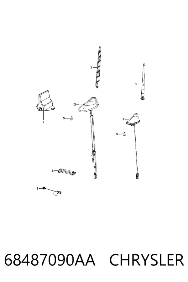 Antena 68487090AA Chrysler
