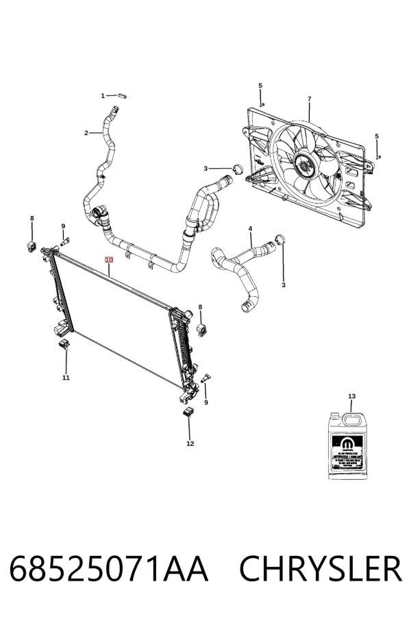 Radiador 68525071AA Chrysler