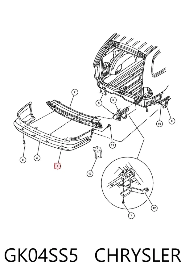 Parachoques trasero GK04SS5 Chrysler