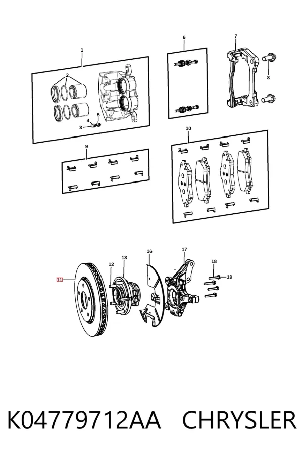 Disco de freno K04779712AA Chrysler