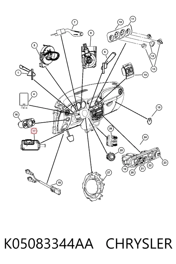 Interruptor de luz de freno K05083344AA Chrysler