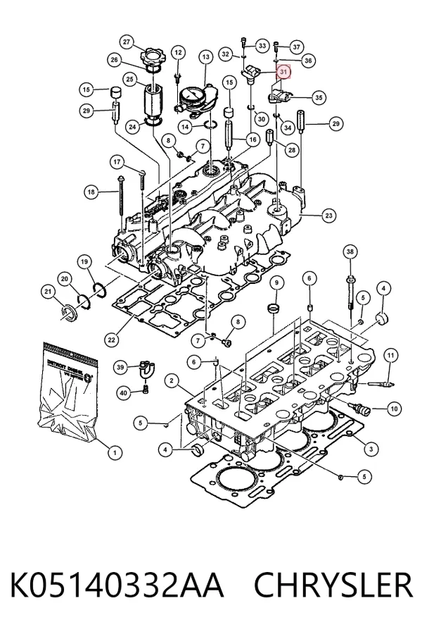Sensor de árbol de levas K05140332AA Chrysler