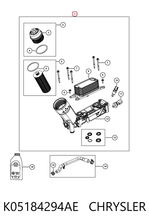 Portafiltro de aceite K05184294AE Chrysler