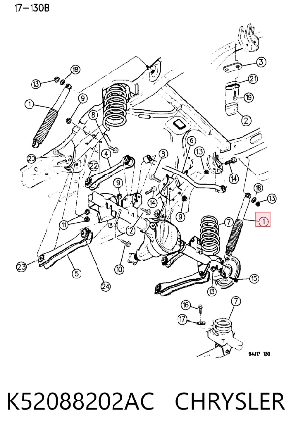 Amortiguador trasero K52088202AC Chrysler
