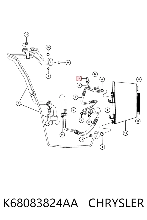 Sensor de presion de aire acondicionado K68083824AA Chrysler