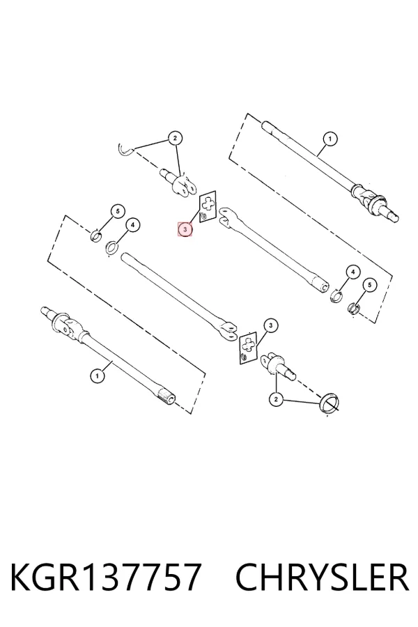 Kit de montaje de zapatas de freno traseras KGR137757 Chrysler