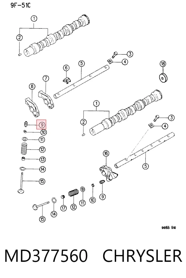 Taqués hidráulicos MD377560 Chrysler