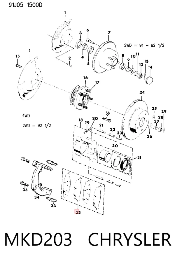 Pastillas de freno MKD203 Chrysler