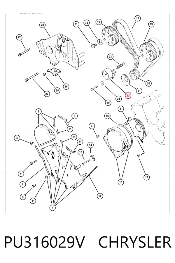 Tensor correa distribución PU316029V Chrysler