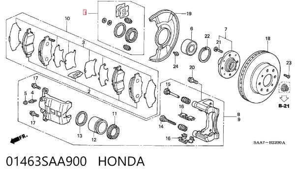 Kit de reparación de pinzas de freno 01463SAA900 Honda
