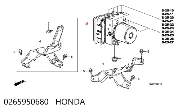 Módulo ABS 0265950680 Honda