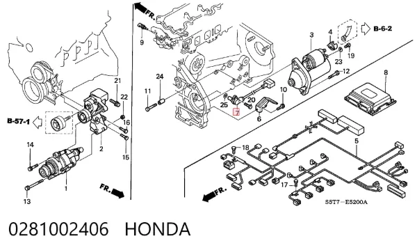 Sensor de árbol de levas 0281002406 Honda