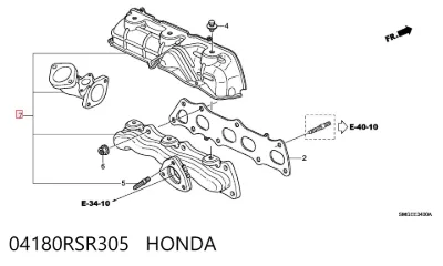 Colector de escape HONDA 04180RSR305