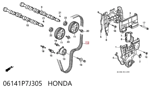 Correa distribución 06141P7J305 Honda