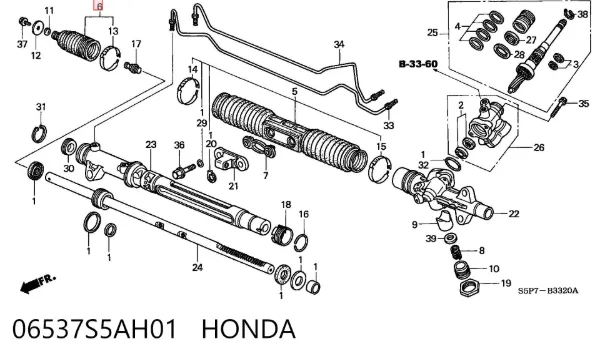 Fuelle dirección 06537S5AH01 Honda