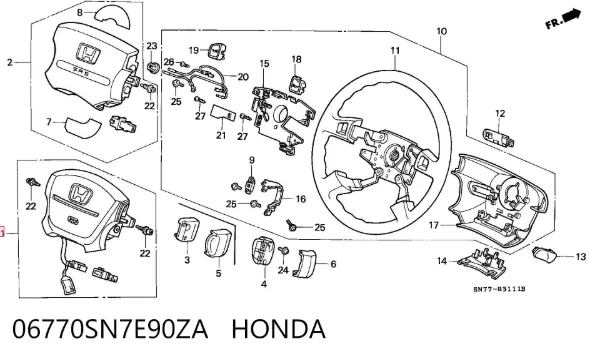 Airbag de volante 06770SN7E90ZA Honda