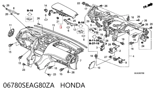 Airbag lateral 06780SEAG80ZA Honda
