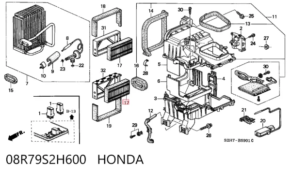 Filtro de habitáculo 08R79S2H600 Honda