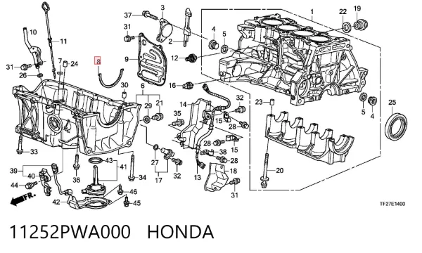Junta del cárter 11252PWA000 Honda