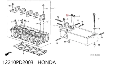 Retén de válvula de admisión HONDA 12210PD2003