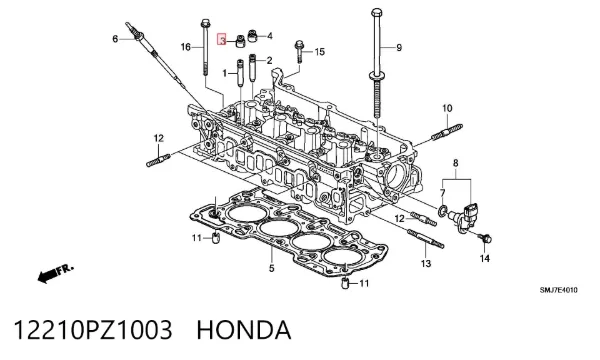 Retén de válvula de admisión 12210PZ1003 Honda
