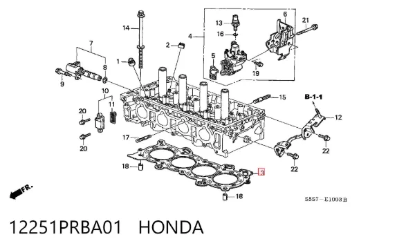 Junta de culata 12251PRBA01 Honda