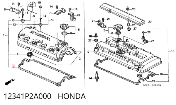 Junta tapa de balancines 12341P2A000 Honda