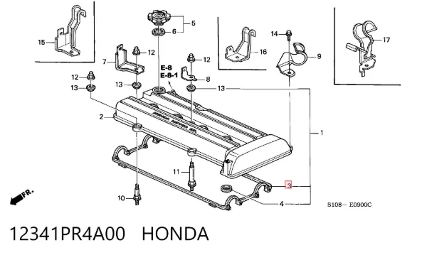 Junta tapa de balancines 12341PR4A00 Honda