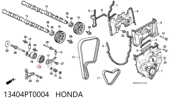 Tensor de correa del eje de equilibrio 13404PT0004 Honda