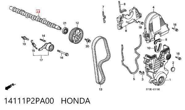 Árboles de levas 14111P2PA00 Honda