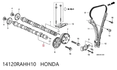 Árbol de levas de escape HONDA 14120RAHH10