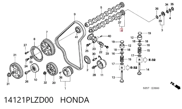 Árboles de levas 14121PLZD00 Honda