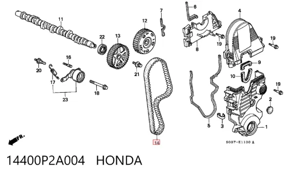 Correa distribución 14400P2A004 Honda