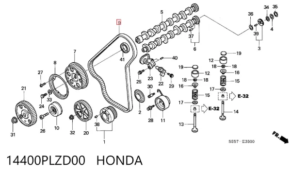 Correa distribución 14400PLZD00 Honda