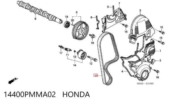 Correa distribución 14400PMMA02 Honda