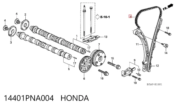 Cadena de distribución 14401PNA004 Honda