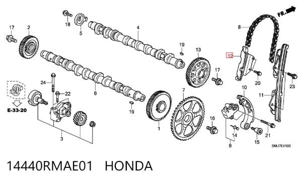 Tensor superior de la cadena de distribución 14440RMAE01 Honda