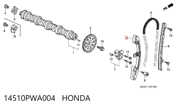 Guía derecha de cadena de distribución Honda Jazz GD, GE