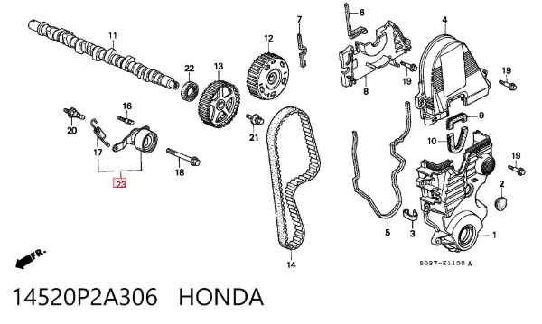 Tensor correa distribución 14520P2A306 Honda