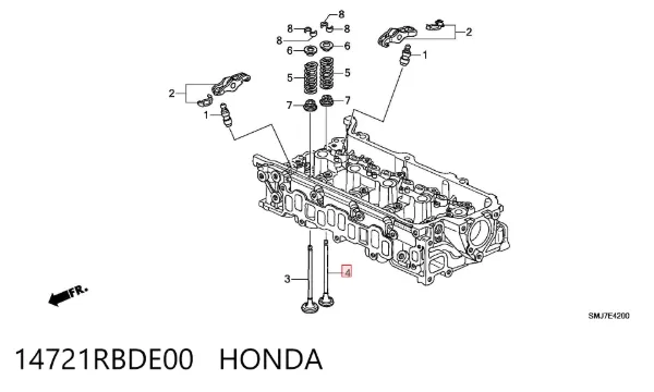 Válvula escape 14721RBDE00 Honda