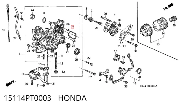 Junta de bomba de aceite 15114PT0003 Honda