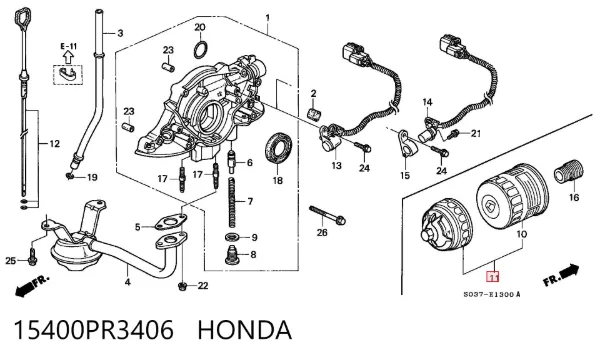 Filtro de aceite 15400PR3406 Honda