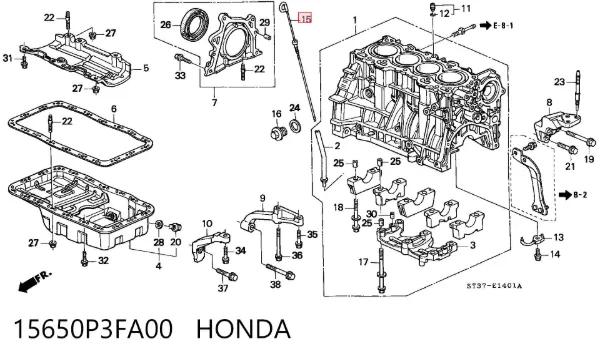 Varilla de aceite 15650P3FA00 Honda