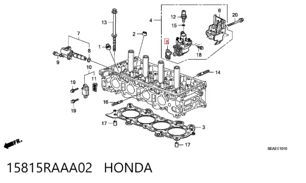 Junta de válvula de ventilación del cárter 15815RAAA02 Honda