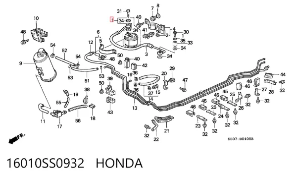 Filtro de combustible 16010SS0932 Honda
