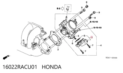 Válvula reguladora de ralentí HONDA 16022RACU01