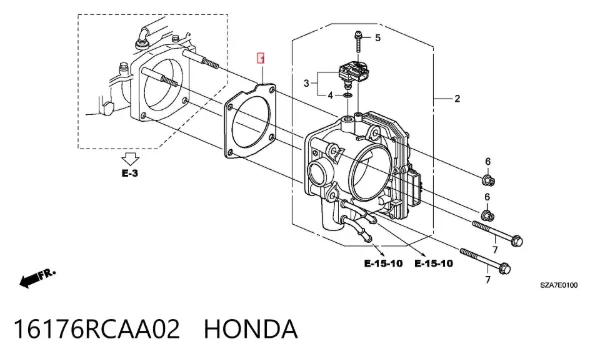 Junta cuerpo mariposa 16176RCAA02 Honda