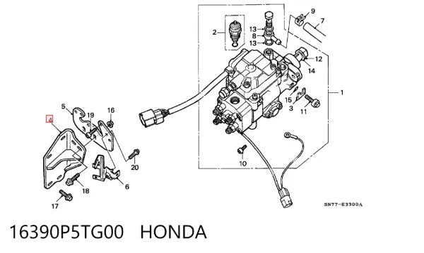  16390P5TG00 Honda