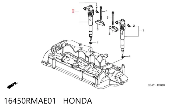 Inyector 16450RMAE01 Honda
